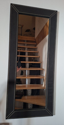 IKEA JONDAL Wandspiegel 140x60 cm Schwarz Modern mit Rahmen 