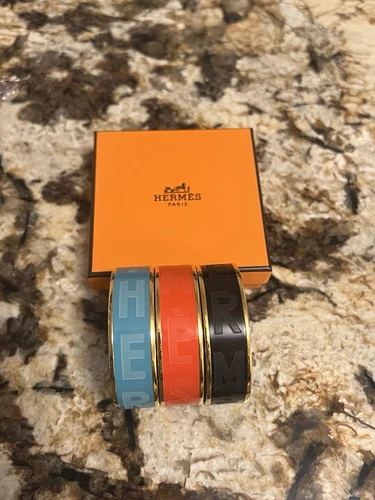 HERMÈS Braccialetto smaltato Hermes Set di 3! Con ricevuta!