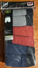 NWT Men’s Athletic Works 6 Pack Pair Performance Cotton Boxer Briefs Small 28-30