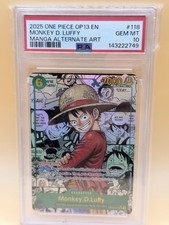 Monkey.D.Luffy (118) Manga  OP13-118 Carrying On His Will Foil PSA 10