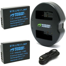 Wasabi Power Battery 2-Pack and Dual Charger for Canon LP-E17