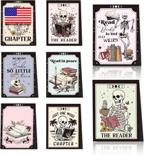 Skeleton Magnetic Bookmark Gifts - 8Pcs Skull Flower Bookmarks Magnetic Skeleton