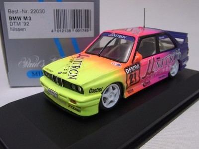 Minichamps BMW M3 E30 DTM Maßstab 1:43 seltenes Modell grau Box gebraucht