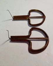 Vintage Mouth Jaw Harp Brass Color Metal Musical Instrument - Lot of 2