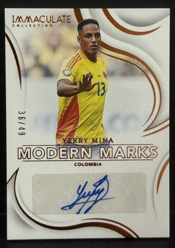 2024-25 Panini Immaculate Soccer Colombia Yerry Mina Modern Marks Auto /49