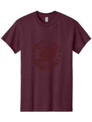 Strike-First-Strike-Hard Mens Graphic Tee,100% Cotton,Casual Summer Wear