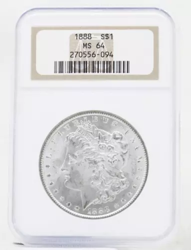 1888 P Morgan Silver Dollar NGC MS-64 Old NGC Holder