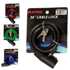 4X 36" Bicycle Bike Anti-Theft Security Steel Cable Lock Chain 4 Colors