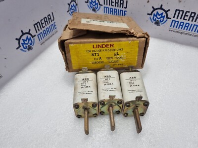 AEG NT1 Low Voltage H.R.C Fuse Links LINDER gL 125A ~500V 120kA - Lot of 3PCS