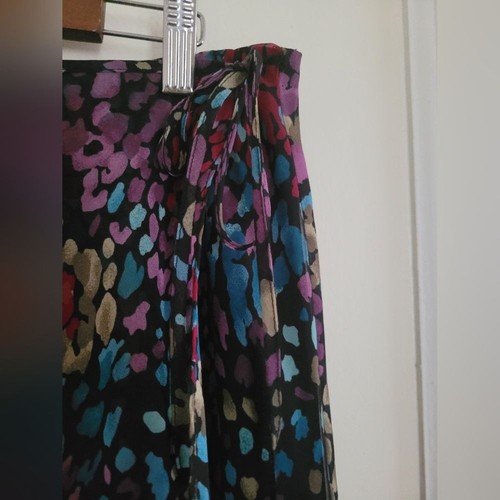 Falda Midi Grande Cato Años 90 Y2K Estampado Colorido Imitación Envoltura Fluida Hada Lizzie Boho - Imagen 2 de 8