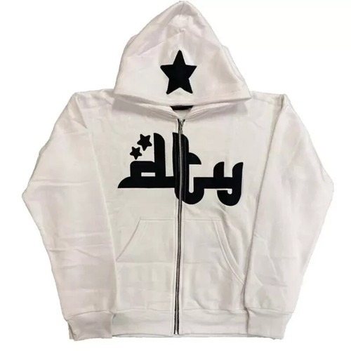 Y2k Hoodie Retro Vintage Zip Up Long Sleeve Jacket Gothic Hooded Streetwear - Picture 9 of 12