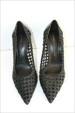 ZARA WOMAN Escarpins Pointues Simili Cuir Tressé Talons Fins T 38 TBE