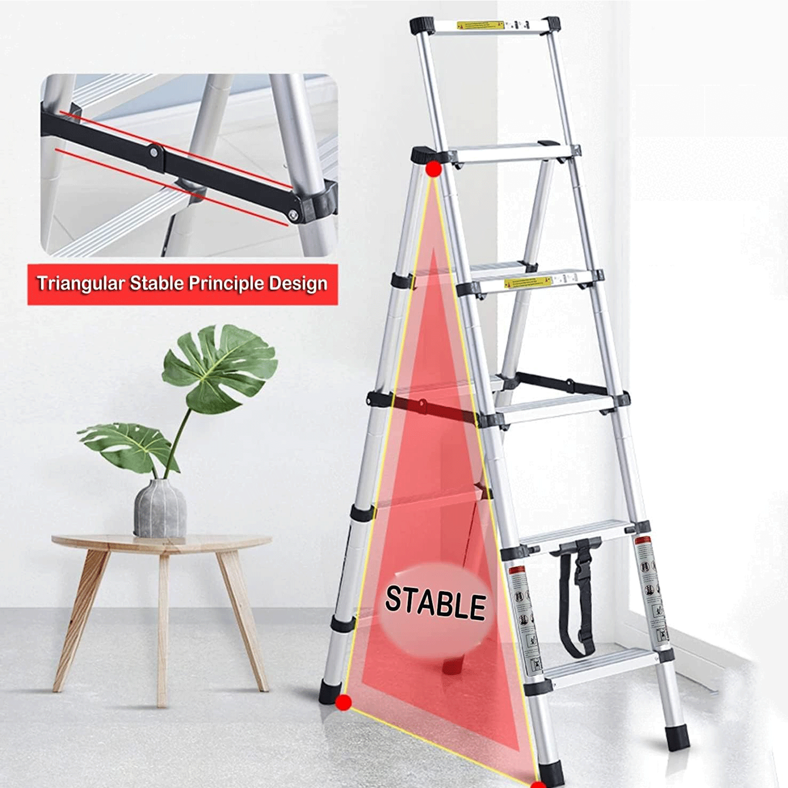 Portable Collapsible Step Ladder MultiPurpose Aframe Folding Telescopic Ladder eBay