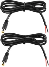 GINTOOYUN 2 Pack DC7909 Power Pigtails Cable, 12V DC 8Mm Male Plug to Bare Wire