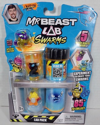 NEW Mr Beast Lab Swarms 5 Pack with Test Tube Atomic Series  Mix Shake Create L5
