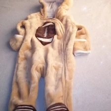 Baby Boys 6-9 Month Football Plush Fleece Bunting Pram Coverall Outfit