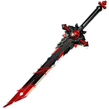 40" Fantasy Foam Sword Wolf Gravestone, Black & Red Genshin Impact
