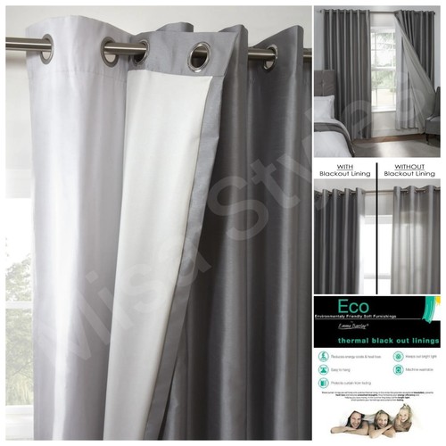 EMMA BARCLAY 3 PASS THERMAL BLACKOUT CURTAINS LININGS READY MADE EYELET