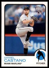 2022 Topps Heritage High Number #702 Daniel Castano RC Rookie SP Miami Marlins