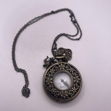 Ornamental POCKET Watch Necklace/CHAIN GOLD Runs New Battery V41 