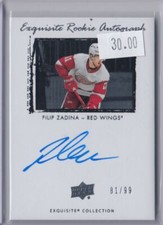 2020-21 UD Exquisite Collection Retro Rookie Autograph Filip Zadina RC Auto /99