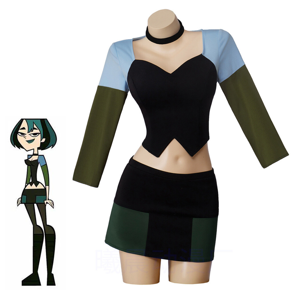 Total Drama Island Gwen Cosplay Costume Dress Halloween Carnival Suits  Gothic