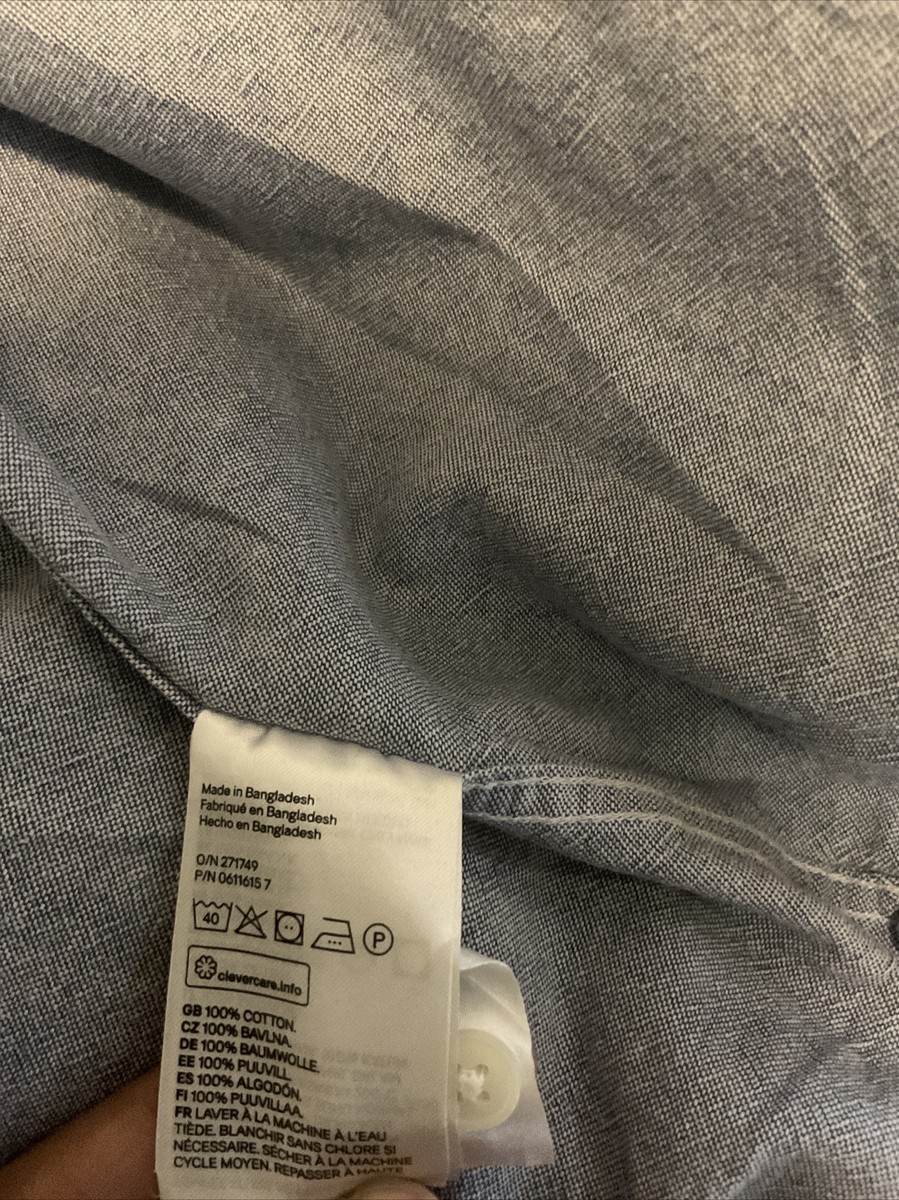 H&M Label Of Good Graded Blue Short Sleeve Pocket Shirt - Men's