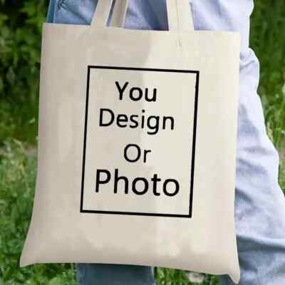 Custom Tote Bag Add Your Personalized Texts, Graphics, Pictures 1 or Bulk Large