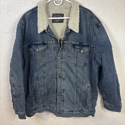 Men's Levi's Size XXL  Acid Wash Denim Blue Sherpa Lined Trucker Jacket