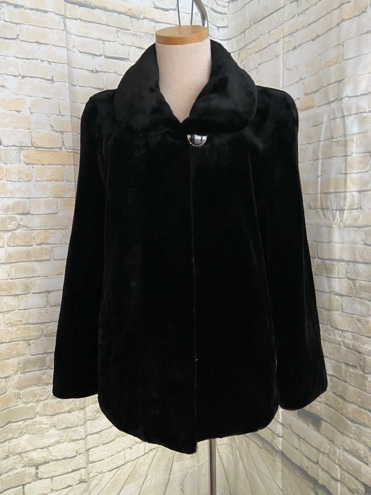 NWT Women's Black Dyed Sheared Mink Fur Coat Jacket Sz XS