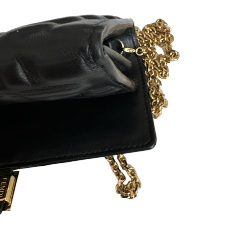Cartera Fendi Continental Baguette Negra Napa Repujado FF Cuero con Cadena - Imagen 19 de 23