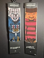 Freddy & Pinhead BRAND NEW Bioworld RARE Character Collection LOT x2 Socks