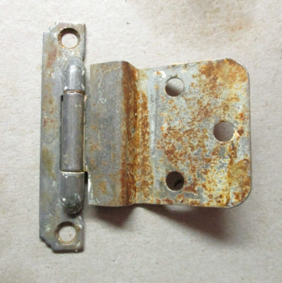 Stair Stepped Art Deco 3/8'' Inset Cabinet Door Hinge Semi Concealed Antique 1920