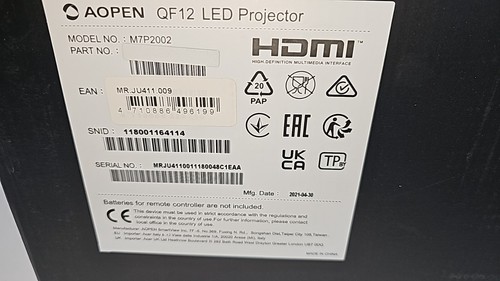 AOpen Fire Legend QF12 mobiler FullHD LED Projektor Beamer 100 ANSI Lumen - - Photo 5/8