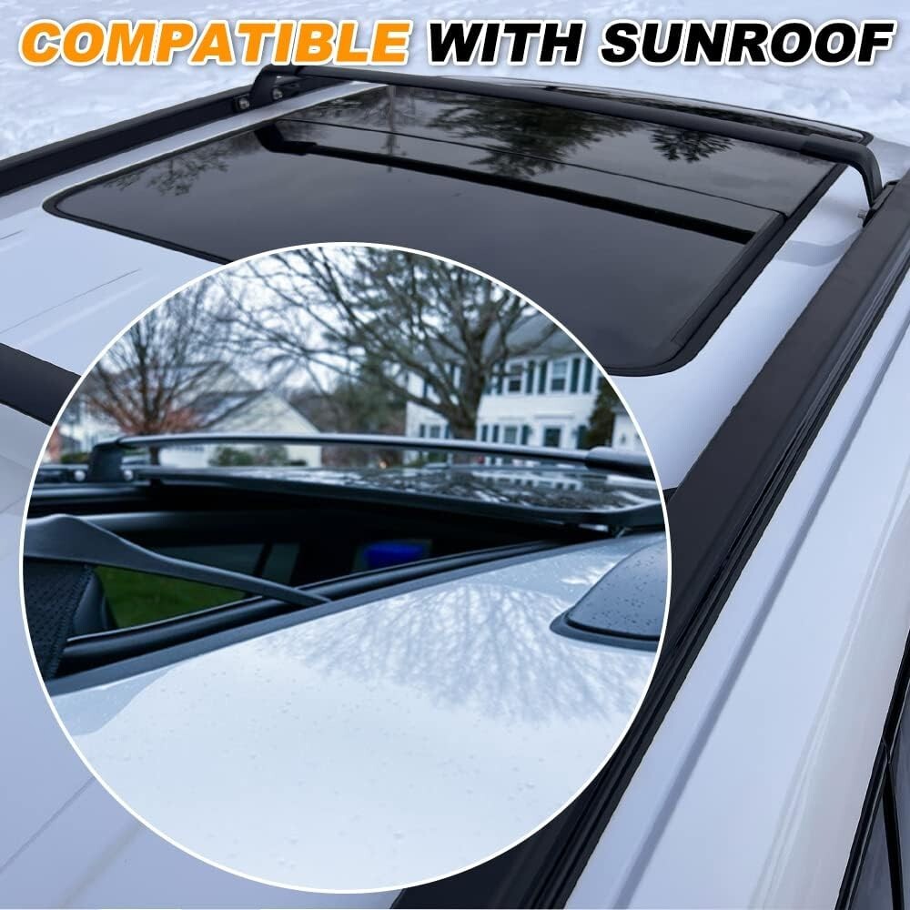 Snailfly Roof Rack Cross Bars For 2021-2023 Jeep Grand Cherokee L – Black Aluminum, 165 Lbs Capacity, Strap Mount