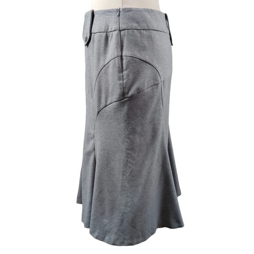 Karen Millen Skirt Womens UK 12 Grey A Line Wool Blend Midi Lined - Picture 3 of 12