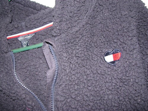Tommy Hilfiger Girls Full Zip Fuzzy Jacket Hoodie navy blue 12-14 - Picture 2 of 4