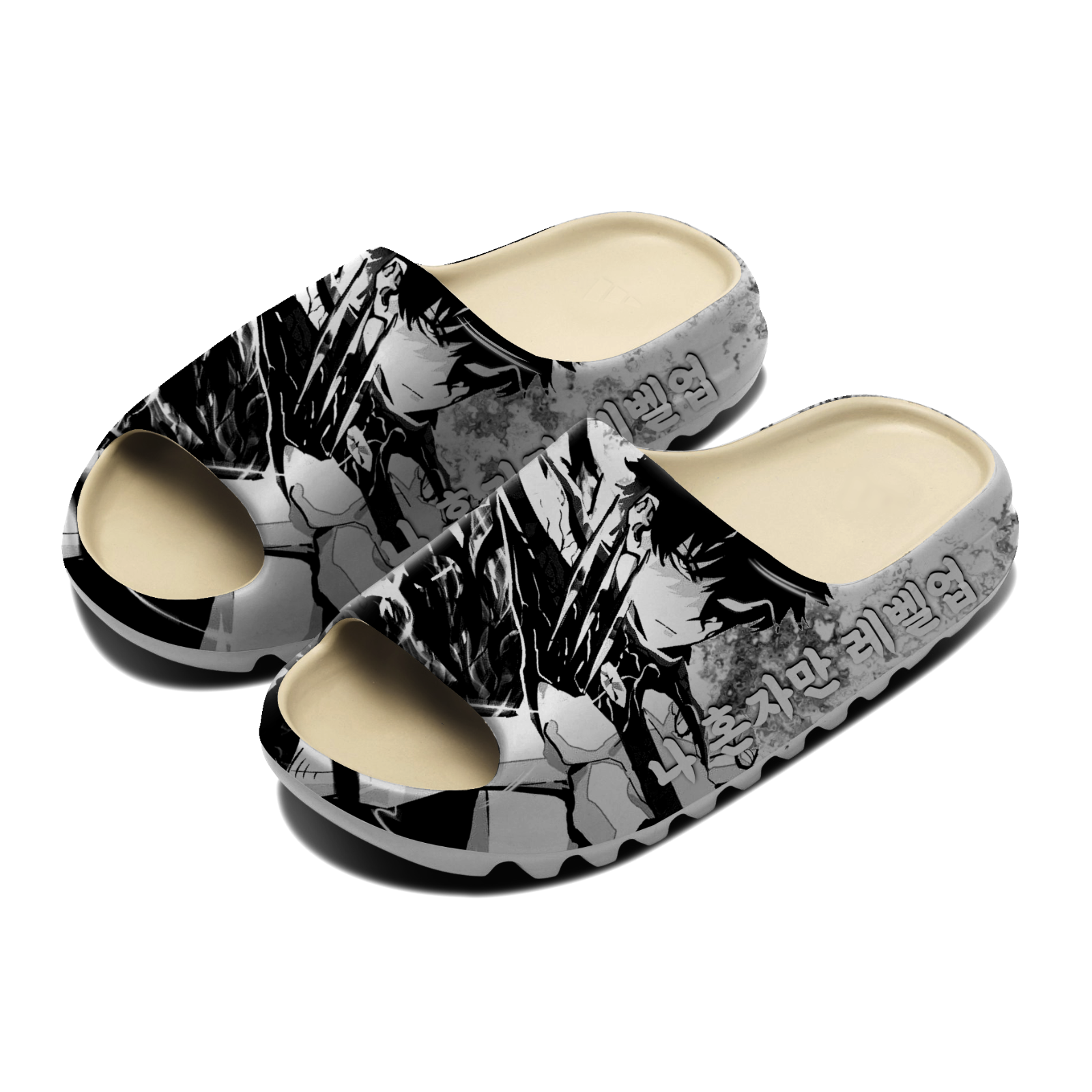 SAOLA Scarpe pantofole personalizzate anime solo livellamento cantate Jinwoo nero bianco YZ slides