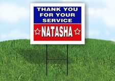 NATASHA THANK YOU SERVICE 18 in x 24 in Yard Sign Road Sign with Stand