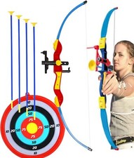 Toy Bow  Arrow Archery for Kids 32" Target Stand Quiver Suction Arrow 22"
