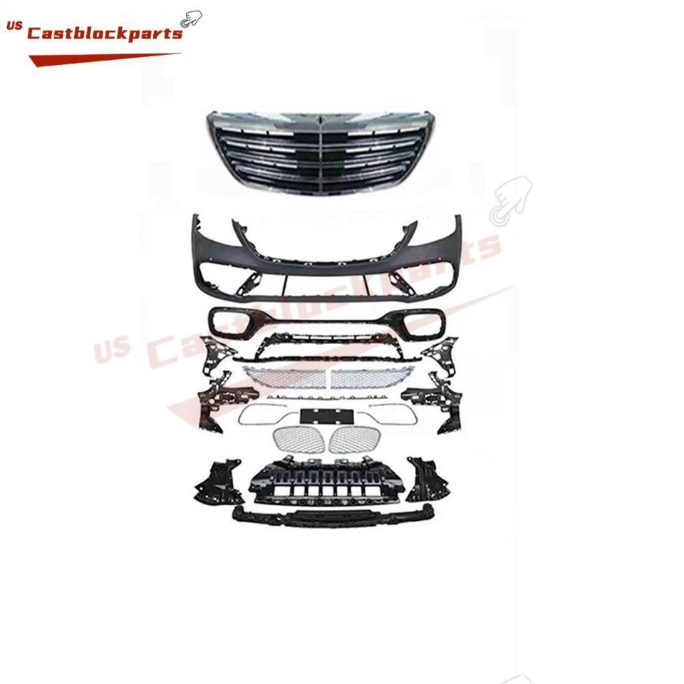Parachoques delantero con faro para MBenz 14-17 W222 Clase S Facelift 18+ S65 estilo AMG Foto 2 de 4