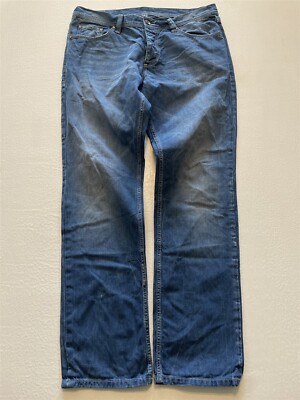 Strellson Sportswear 38 x 34 Hammett Regular Dark Wash Denim Button Fly Jeans