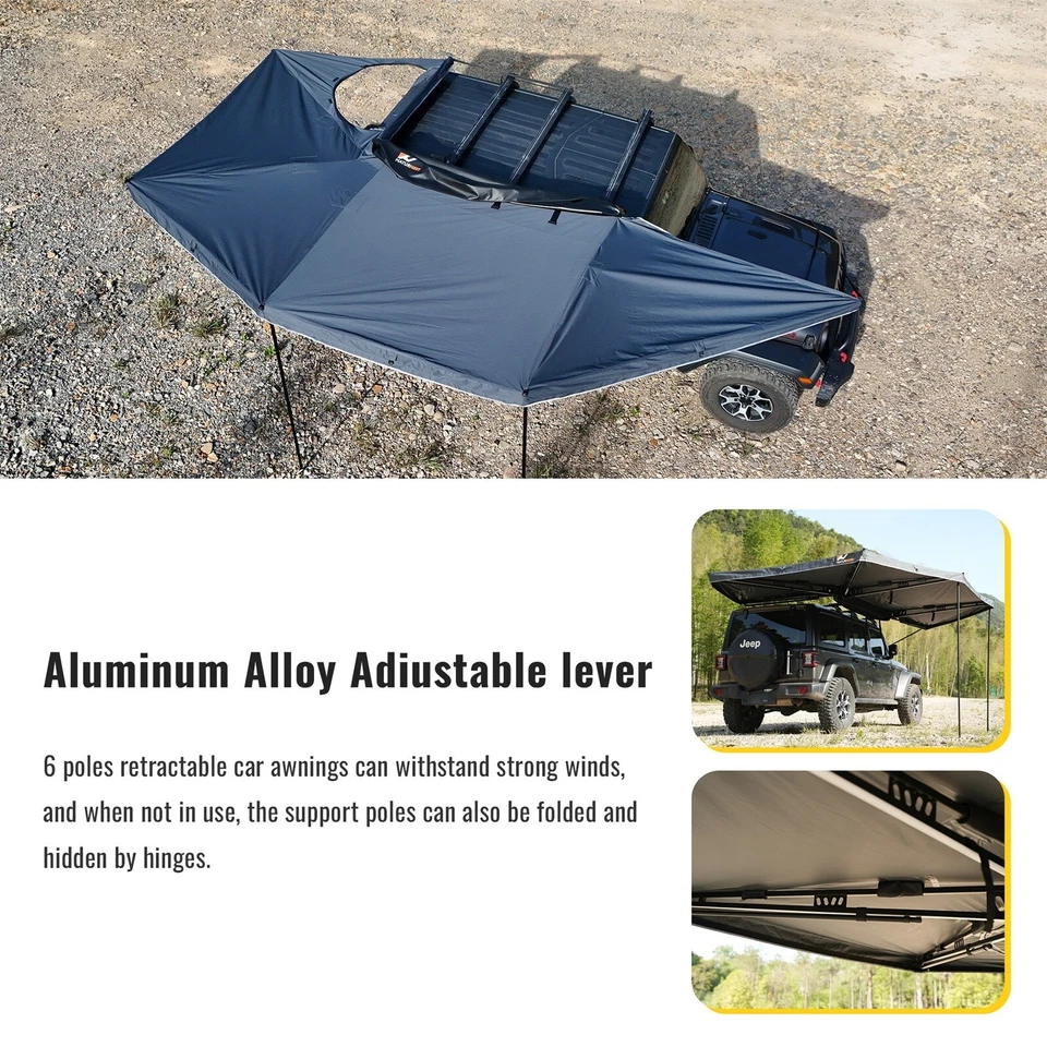 Tragaluz Naturnest 270 Plus toldo coche techo refugio sombra para el lado del pasajero Foto 3 de 4