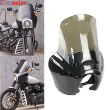 Headlight Fairing Cover with 15'' Smoke Windshield For Harley Softail FXBB FXST