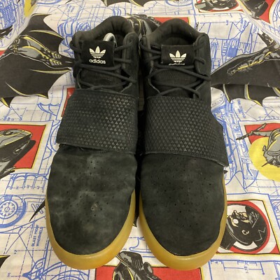 Adidas Tubular Invader Black Strap Gum Sole Sneakers Mens