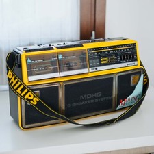 PHILIPS Radio 5 Speakers - D 8304 - Dual Deck Stereo Radio Cassette Recorder 