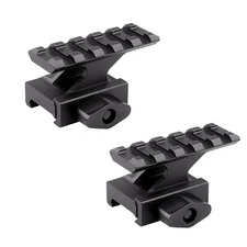 2Pcs Z Shaped 5 Slot Slanted 1" Riser Scope Mount Base for 20mm Picatinny Rail