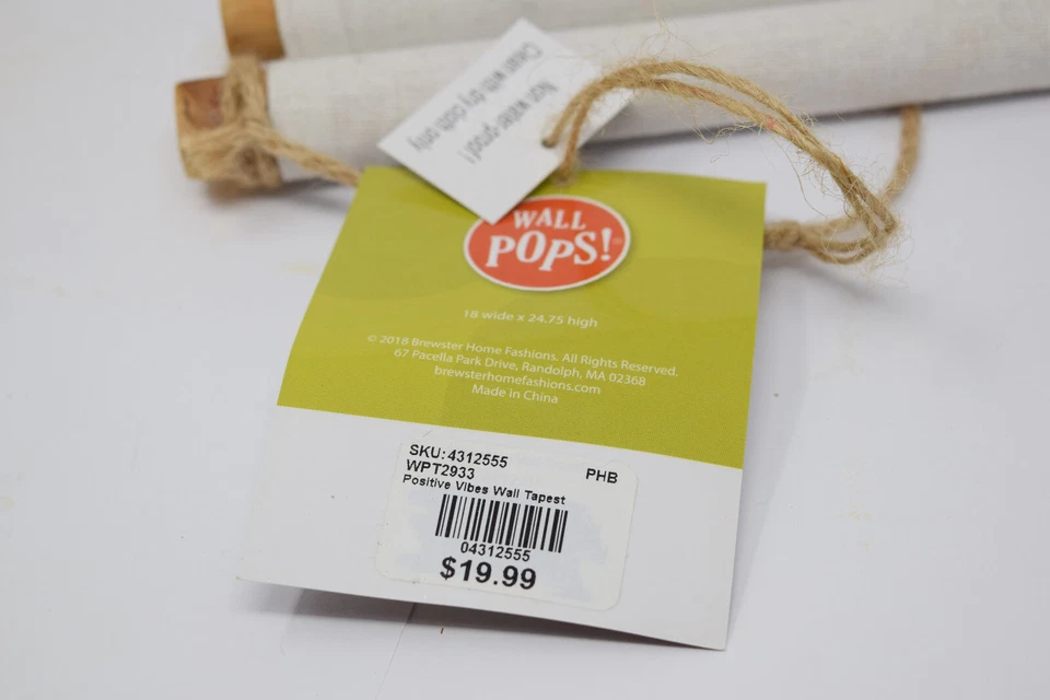 NEW Wall Pops "Positive Vibes" Palm Trees Canvas Tapestry 32"x18" — 第 4/4 张图片