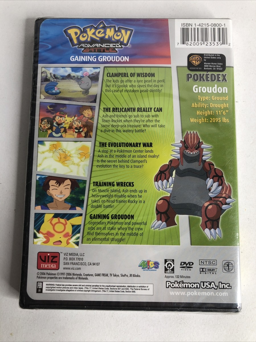 Pokemon Advanced Battle, Vol. 1 - Gaining Groudon (DVD, 2006) NEW