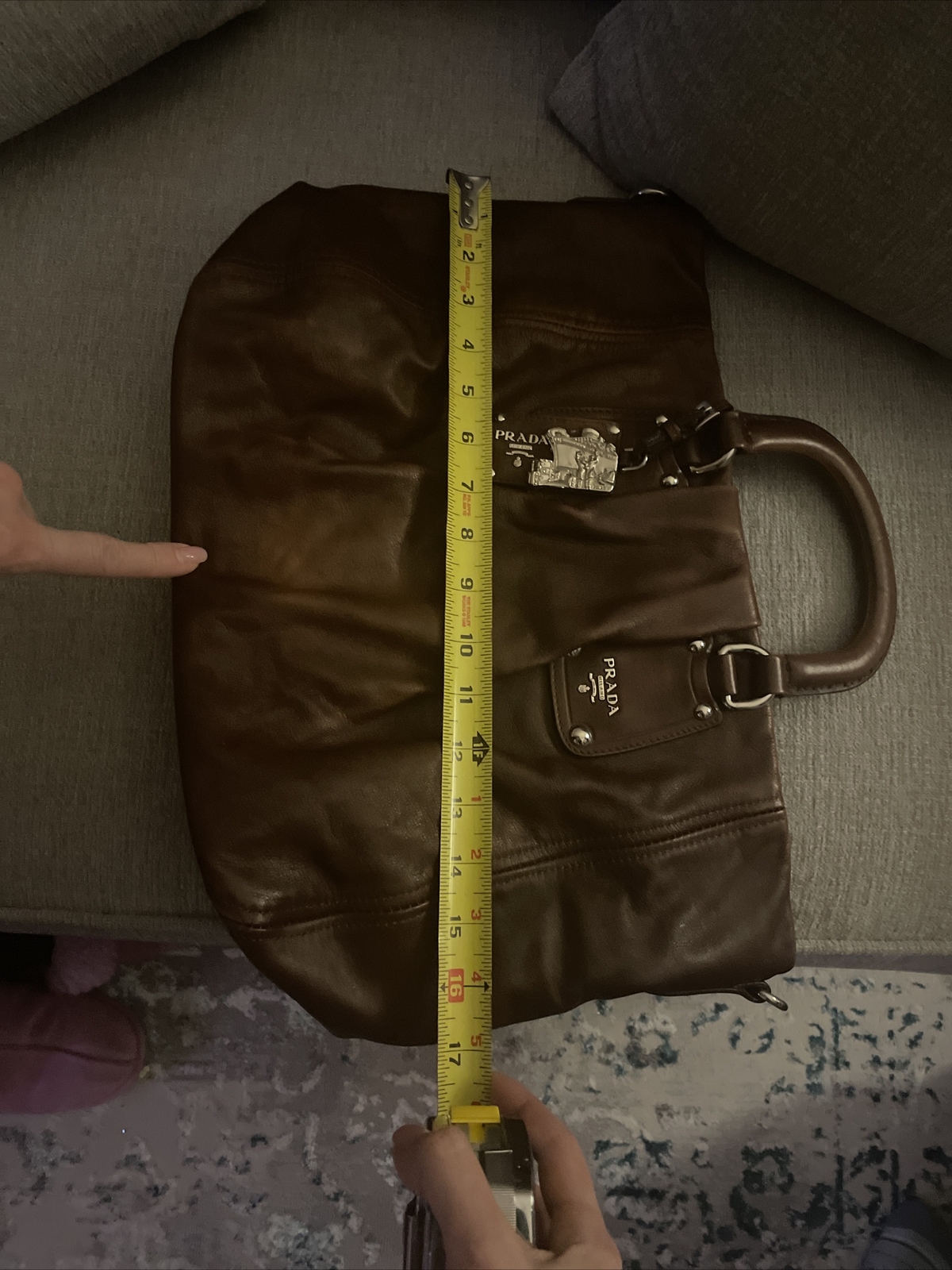 Authentic PRADA  Bag in rich brown leather - image 8